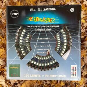 Vintage MR Christmas Satellites New 70 Feet Long, 150 Lights NEW